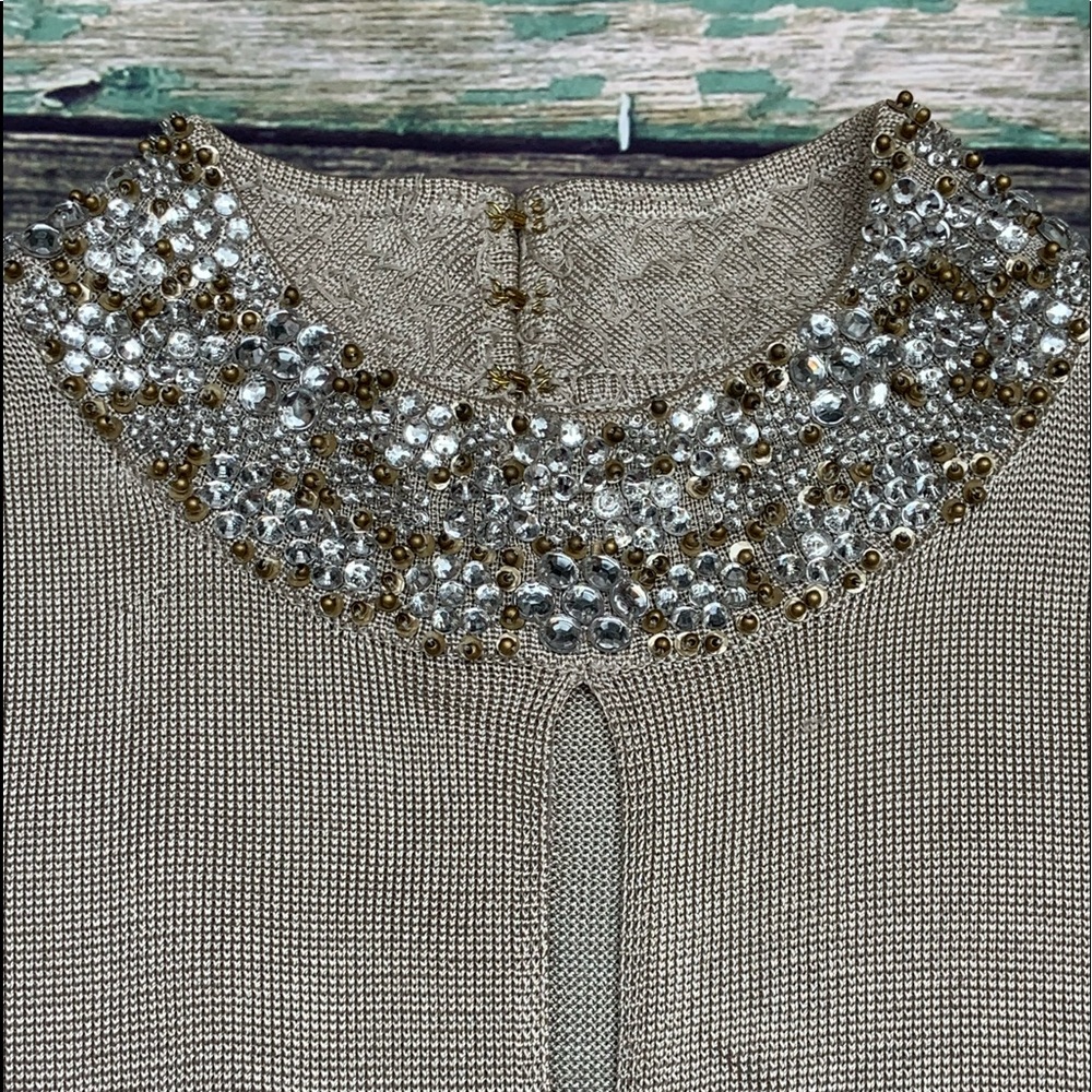 St. John Women’s Top Beaded Neck Tank Size S